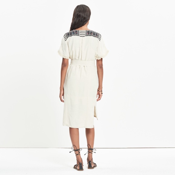 Madewell Paradise linen blend embroidered dress - Picture 3 of 8